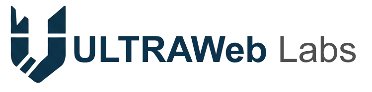 Ultraweb Labs blue logo representing professional web design and development services