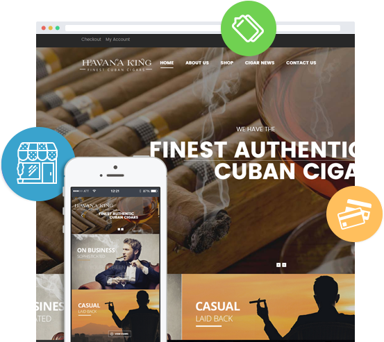 E-commerce development services showing online store setup and digital shopping platform solutions