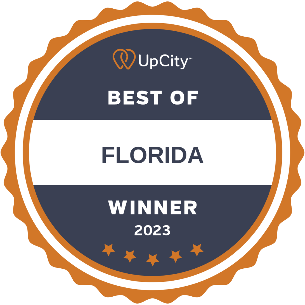 UpCity badge award recognition for verified business excellence and top-rated services 2023