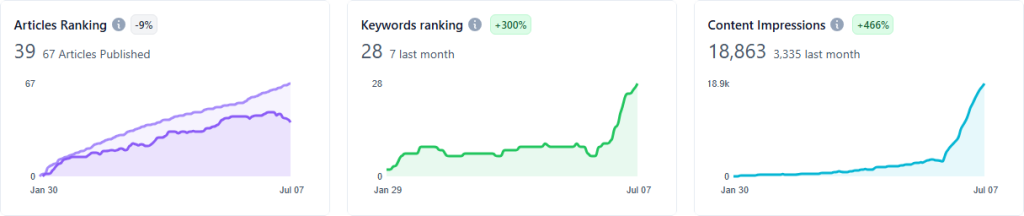 SEO services performance report dashboard showing analytics and metrics for Marietta web design company