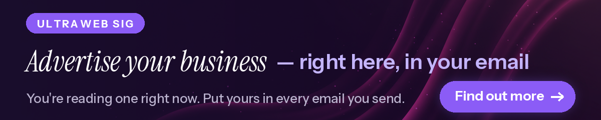 UltraWeb Sig example banner — violet Sig promo