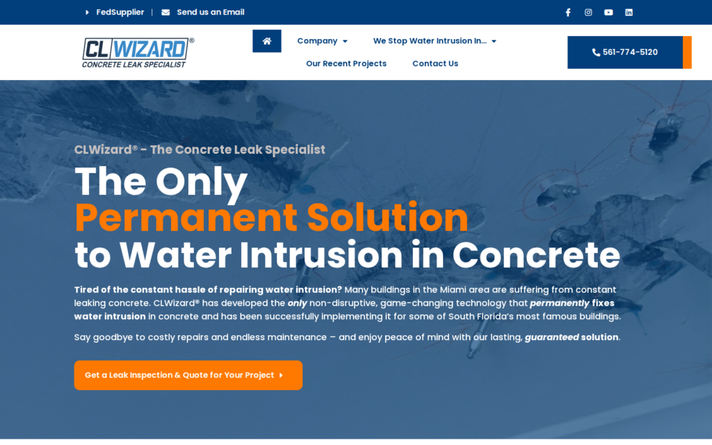 CL Wizard — website homepage designed by UltraWeb Labs