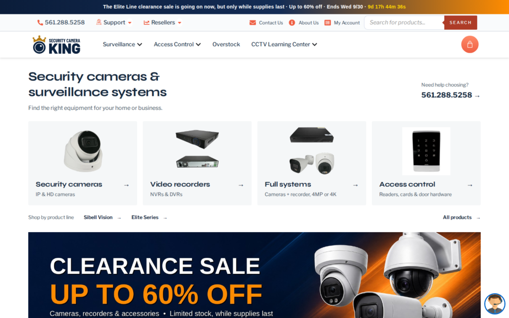 Security Camera King — website homepage designed by UltraWeb Labs